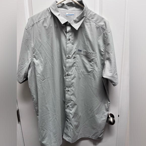Men's Columbia PFG Omni shade, short sleeve gray vented extra large - Picture 1 of 6
